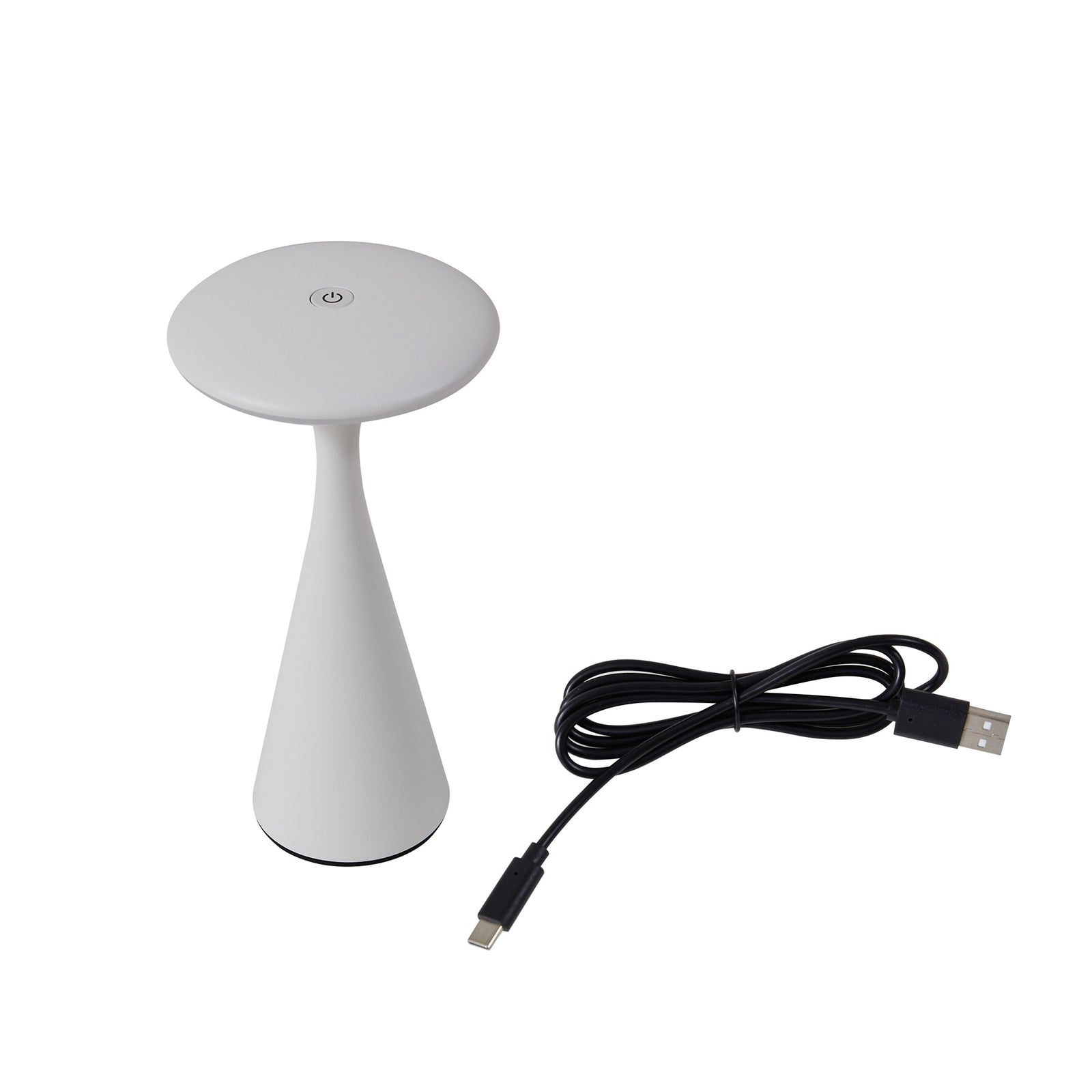 LED oppladbar bordlampe Evelen hvit IP54 CCT dimbar kompakt design