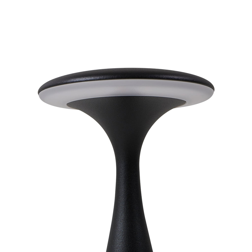 LED oppladbar bordlampe Evelen svart CCT dimbar IP54 USB-C ladeport
