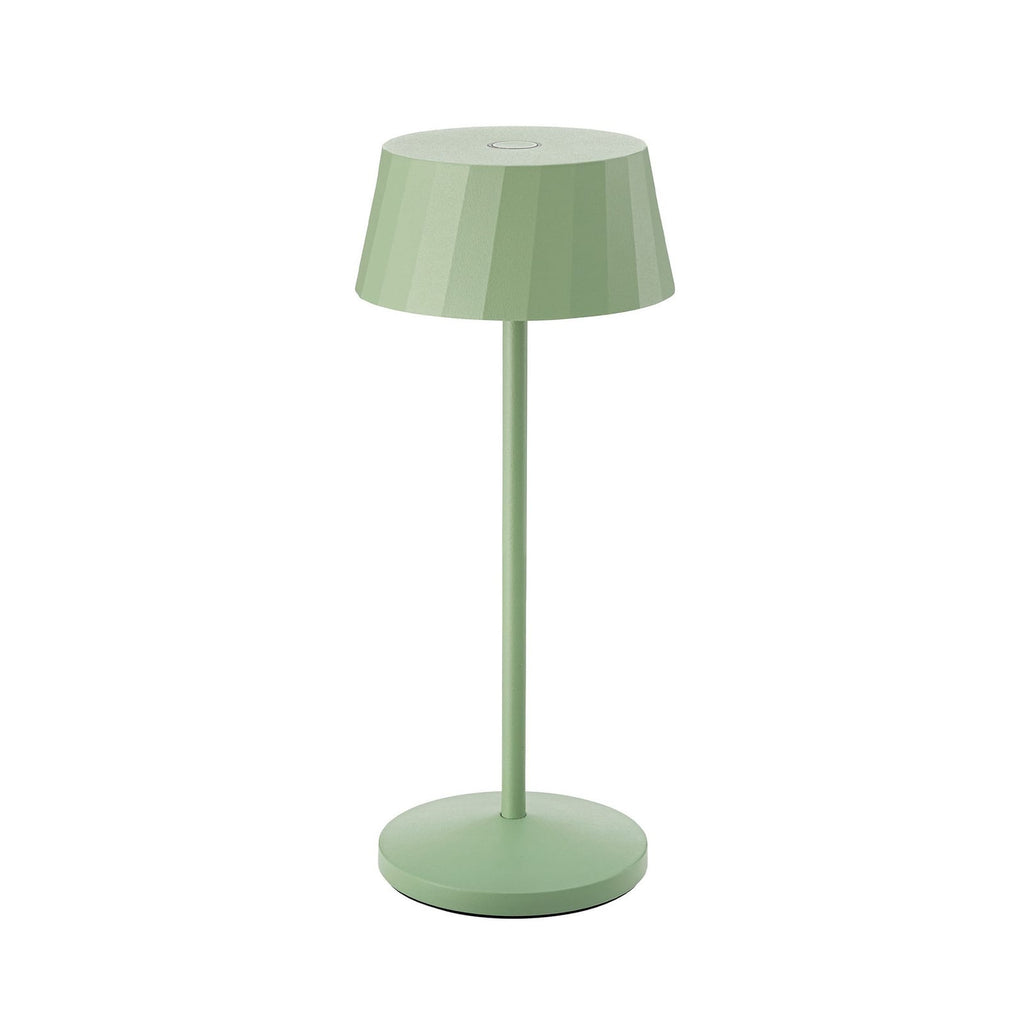 LED oppladbar bordlampe Facetta grønn aluminium montert på bord