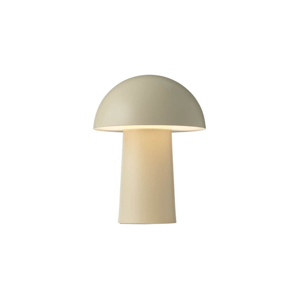 LED oppladbar bordlampe Faye dimbar beige Ø17 cm USB-C kabel