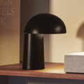 LED oppladbar bordlampe Faye dimbar svart Ø17 cm forfra