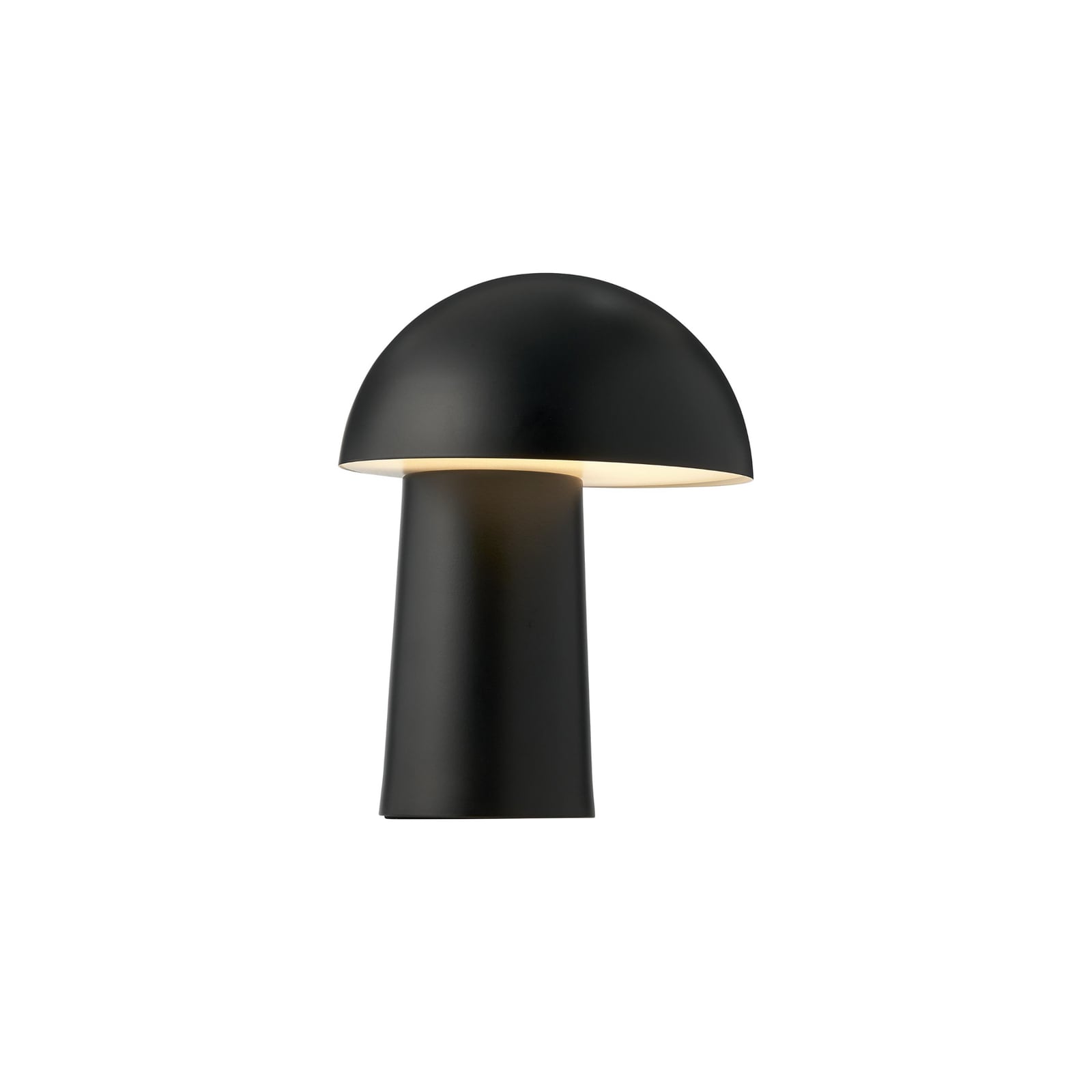 LED oppladbar bordlampe Faye dimbar svart Ø17 cm montert på bord