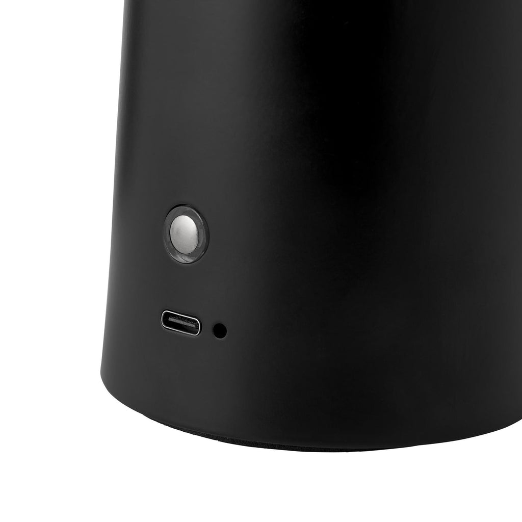 LED oppladbar bordlampe Faye dimbar svart Ø17 cm med USB-C kabel