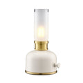 LED oppladbar bordlampe Frida dimbar beige forfra