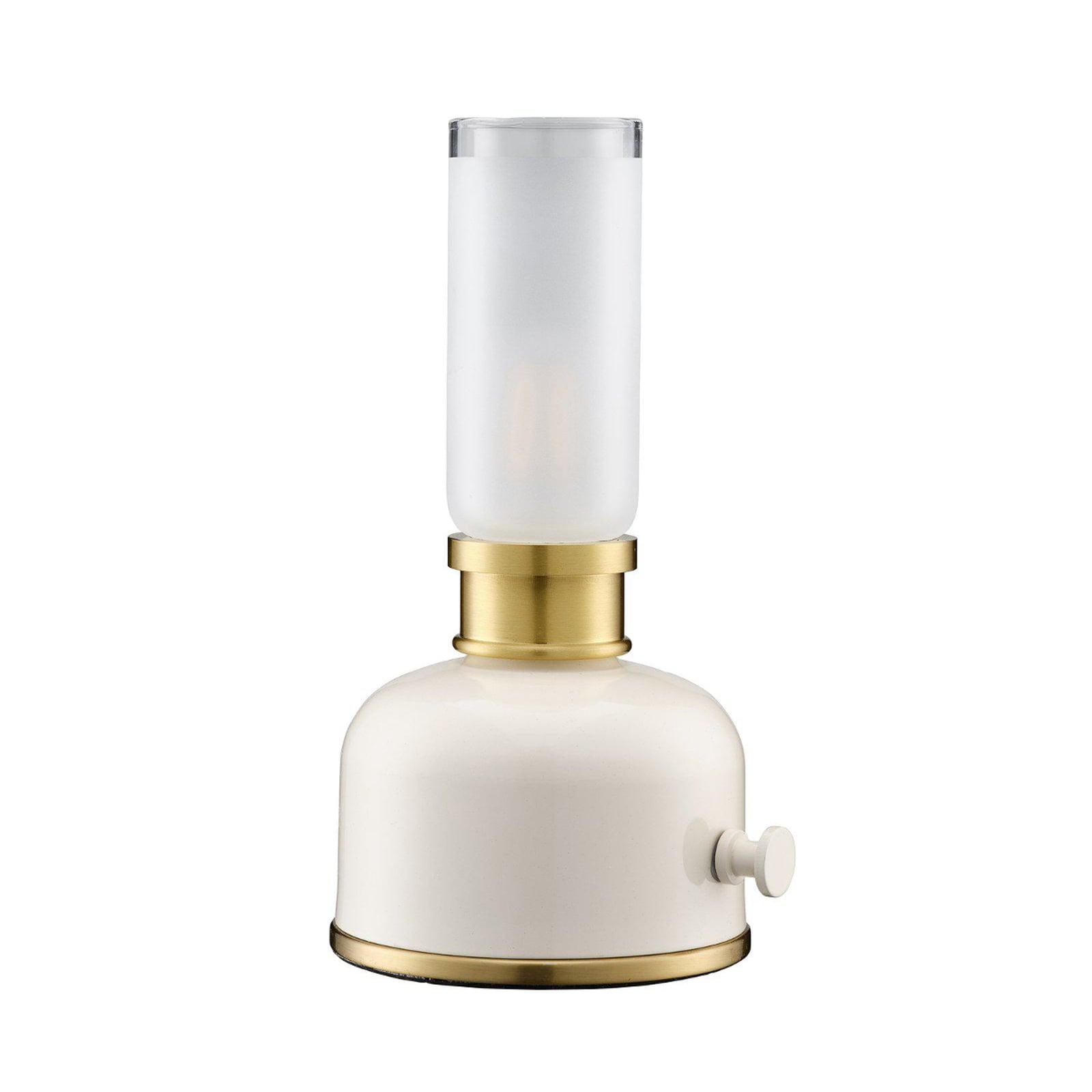 LED oppladbar bordlampe Frida dimbar beige detalj