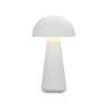 LED oppladbar bordlampe Fungo dimbar hvit Ø16 cm IP44 forfra