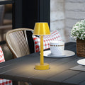 LED oppladbar bordlampe Gaja gul RGBW dimbar IP44 forfra