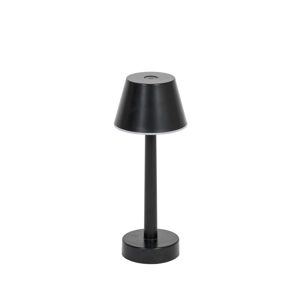LED oppladbar bordlampe Gaja svart RGBW dimbar IP44 forfra
