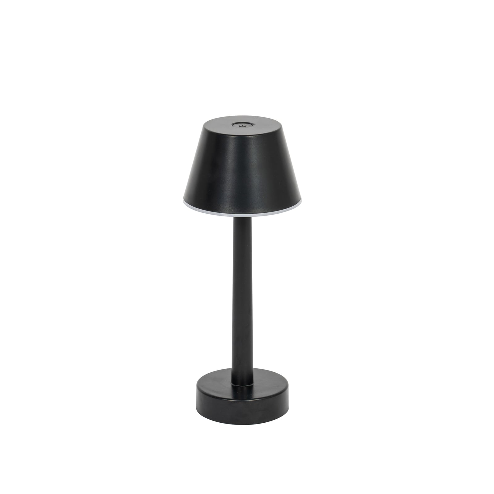 LED oppladbar bordlampe Gaja svart RGBW dimbar IP44 forfra