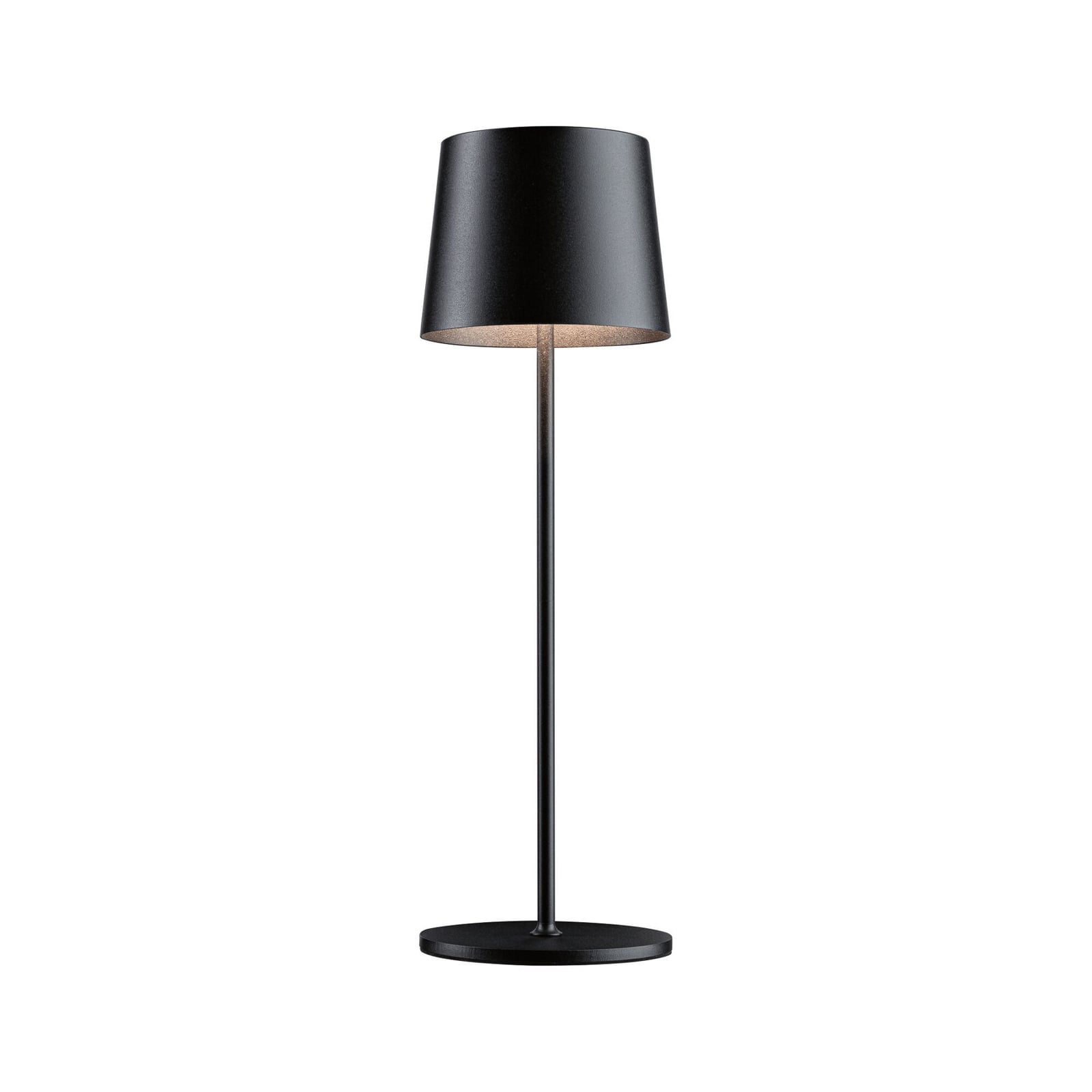 LED oppladbar bordlampe Gilo dimbar svart plast IP44 35 cm nærbilde av touch-dimmer