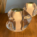 LED oppladbar bordlampe Ice Ball gull akryl Ø10,5 cm forfra