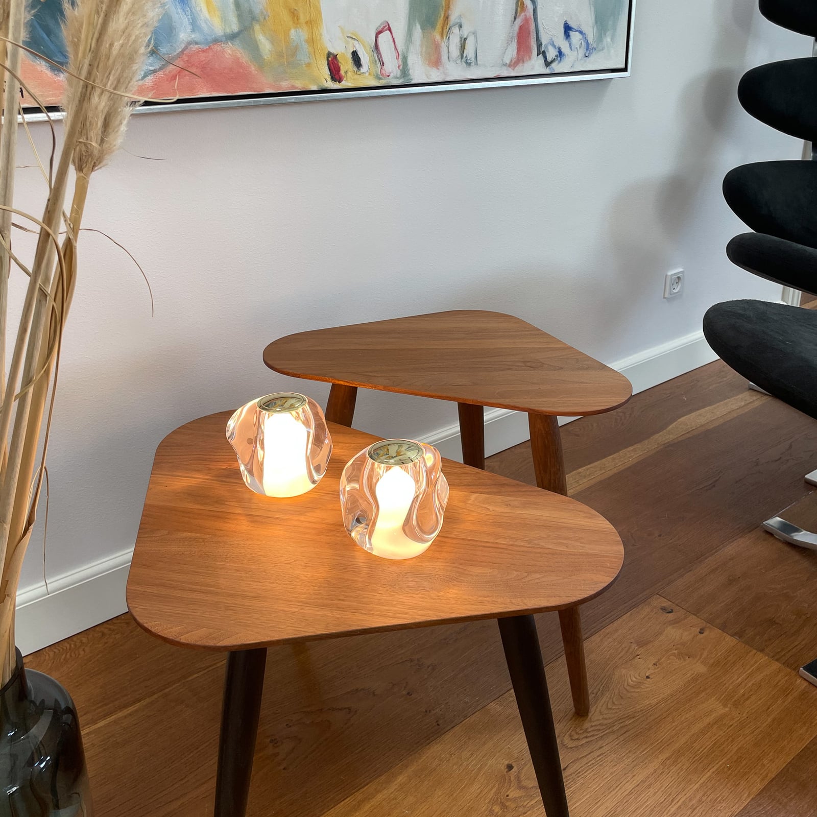 Detalj av LED oppladbar bordlampe Ice Ball gull akryl Ø10,5 cm