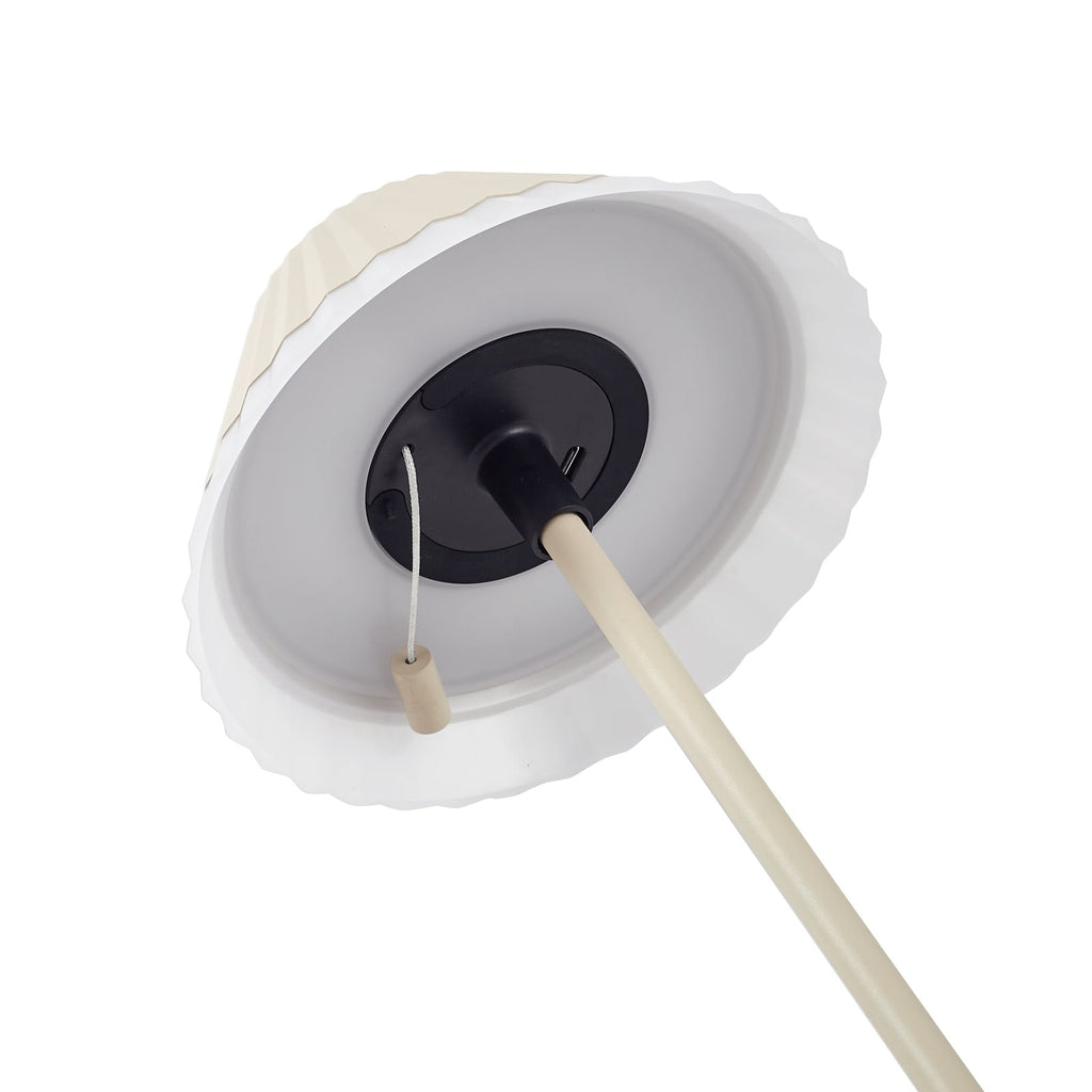 LED oppladbar bordlampe Ilvi beige aluminium Ø17,5 cm CCT IP54 - Lindby