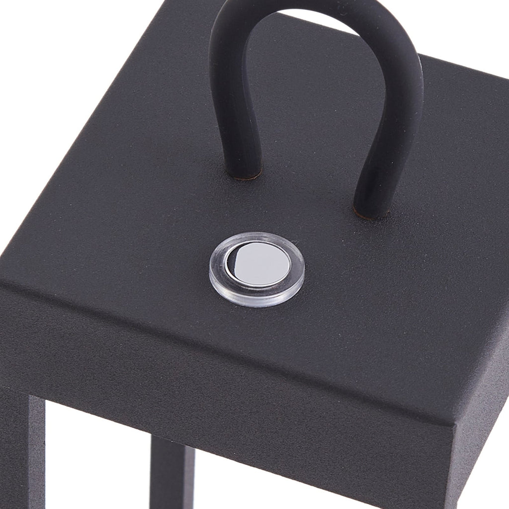 LED oppladbar bordlampe Iruna svart metall dimbar 27 cm sideprofil