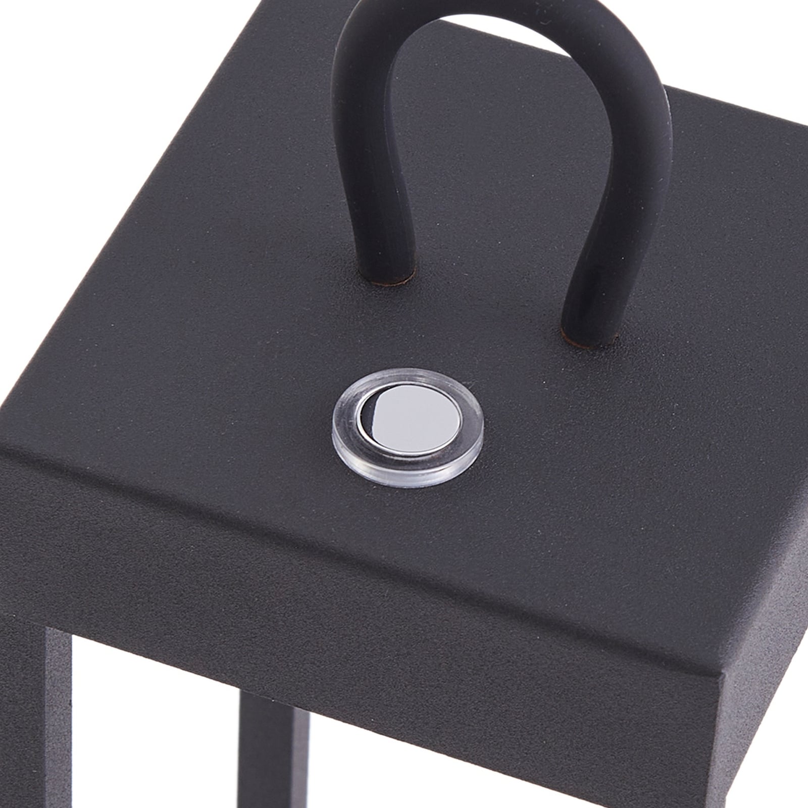 LED oppladbar bordlampe Iruna svart metall dimbar 27 cm sideprofil