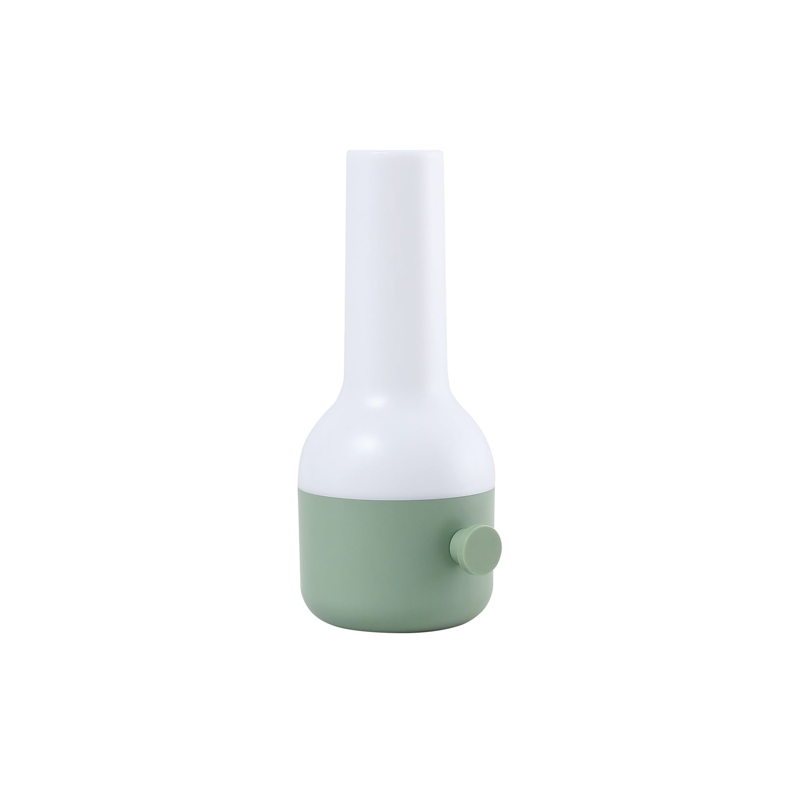 LED oppladbar bordlampe Isaline grønn dimbar IP44 H24 cm montert på bord