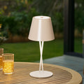 LED oppladbar bordlampe Janea Cross beige metall forfra