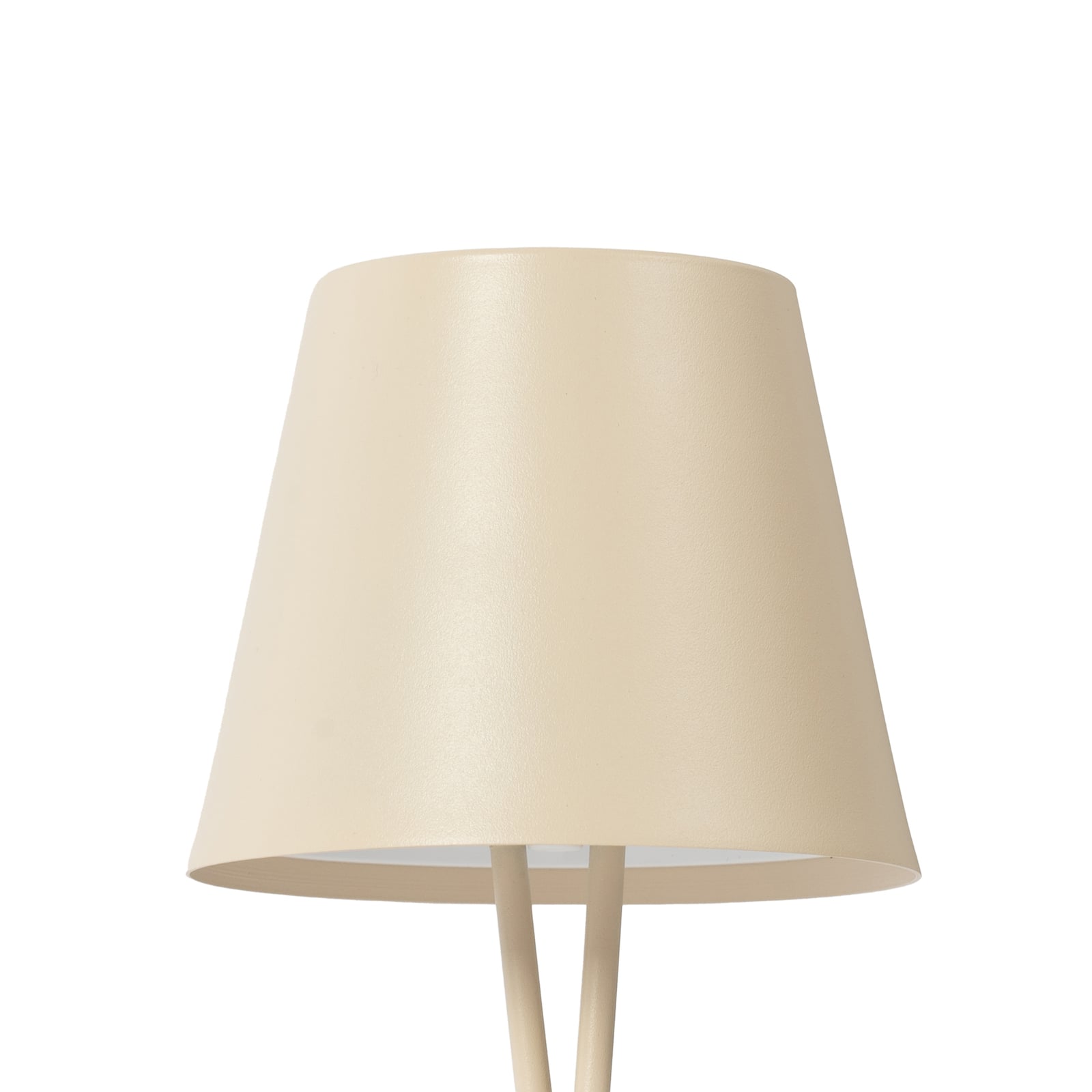 LED oppladbar bordlampe Janea Cross beige metall lader med USB-C-kabel