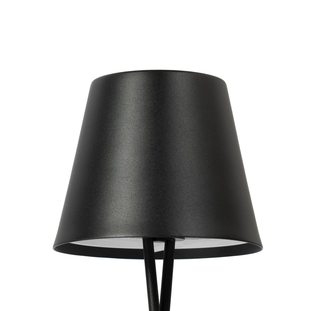 LED oppladbar bordlampe Janea CROSS svart dimbar IP54 med USB-C lading