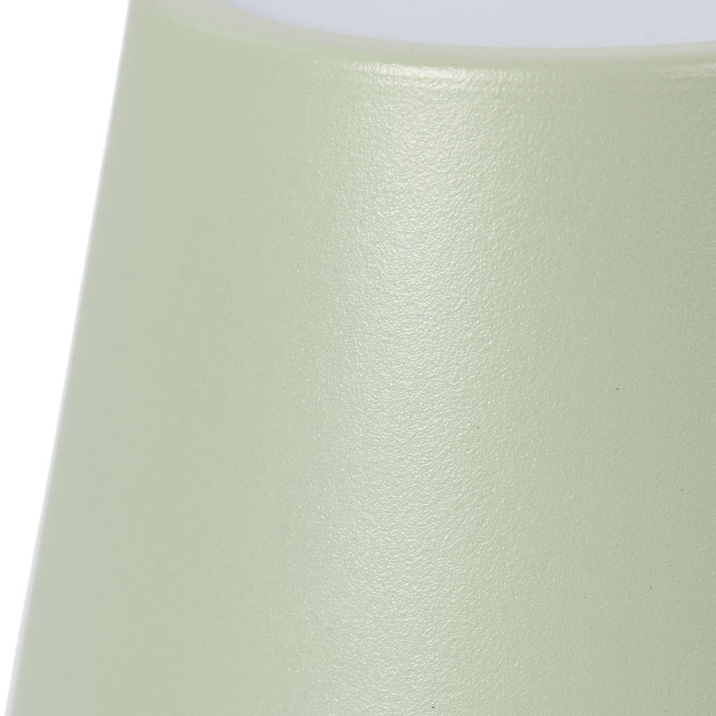 LED oppladbar bordlampe Janea CUBE grønn metall IP54 sideprofil