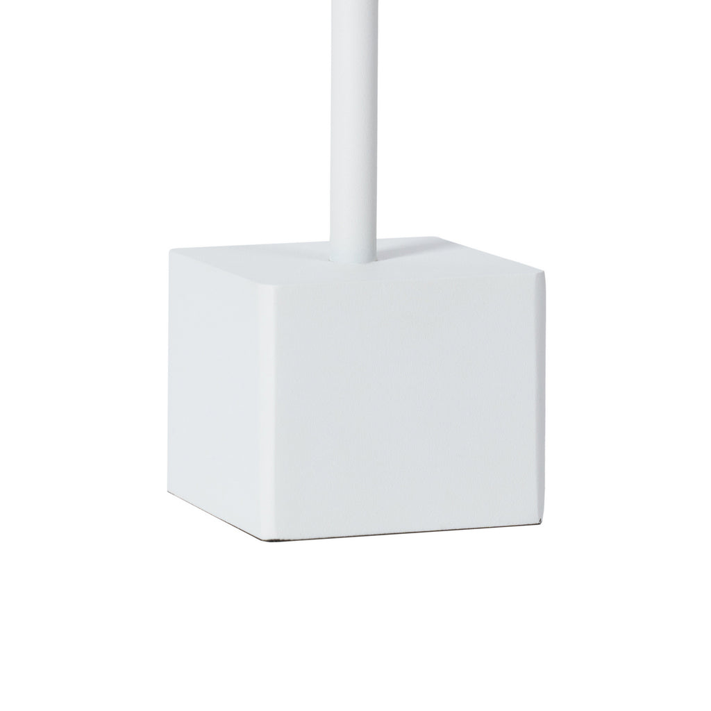 LED oppladbar bordlampe Janea CUBE hvit dimbar IP54 metall og plast materiale