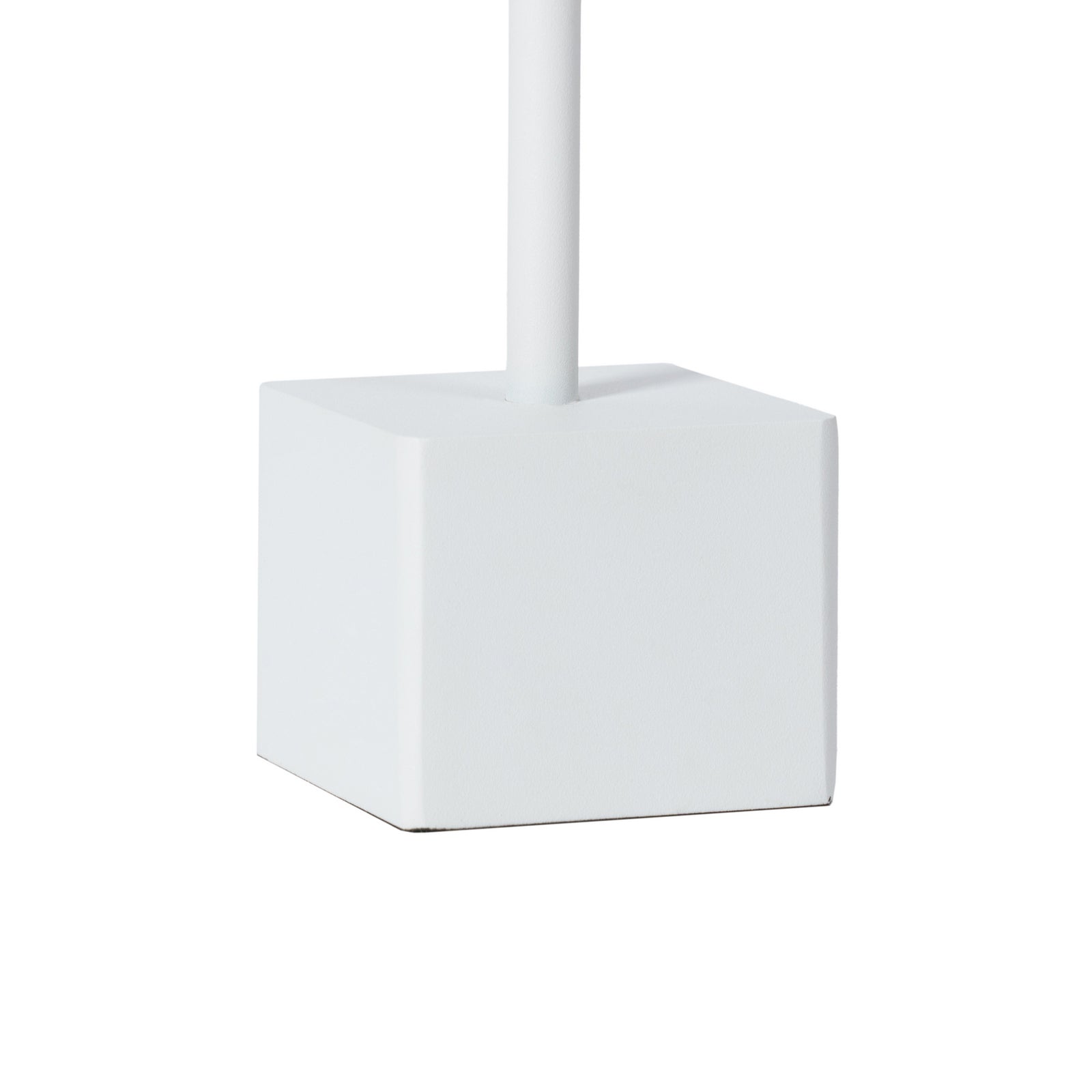 LED oppladbar bordlampe Janea CUBE hvit dimbar IP54 metall og plast materiale