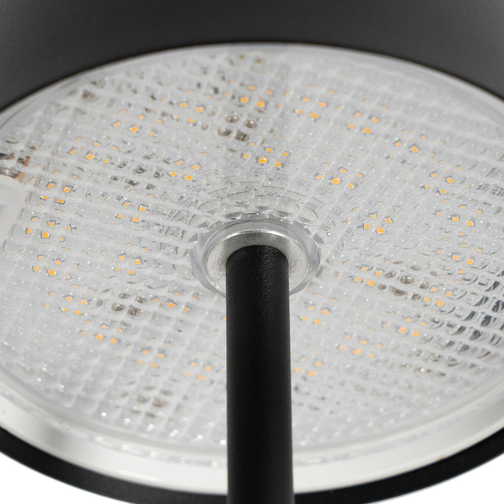 LED oppladbar bordlampe Janea CUBE svart metall med kabel