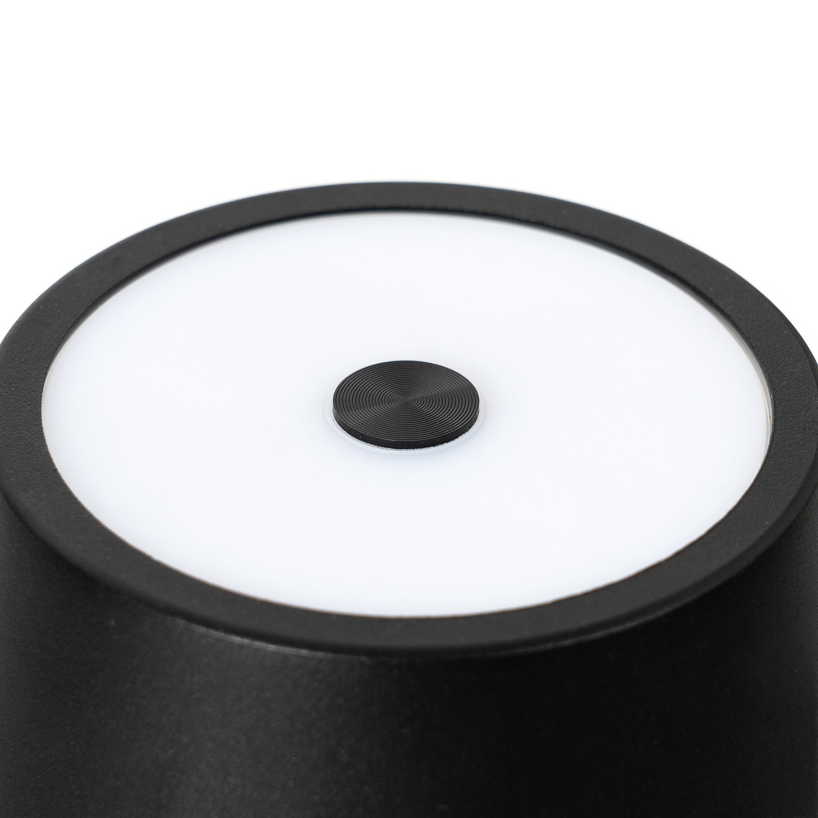 LED oppladbar bordlampe Janea CUBE svart metall lysmodus