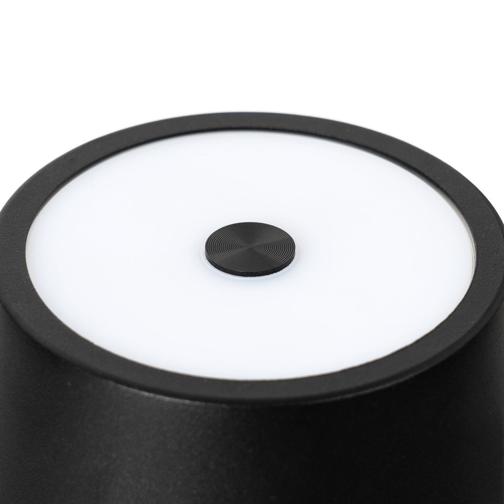 LED oppladbar bordlampe Janea CUBE svart metall lysmodus