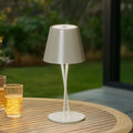 LED oppladbar bordlampe Janea grønn berøringsdimmer IP54 forfra