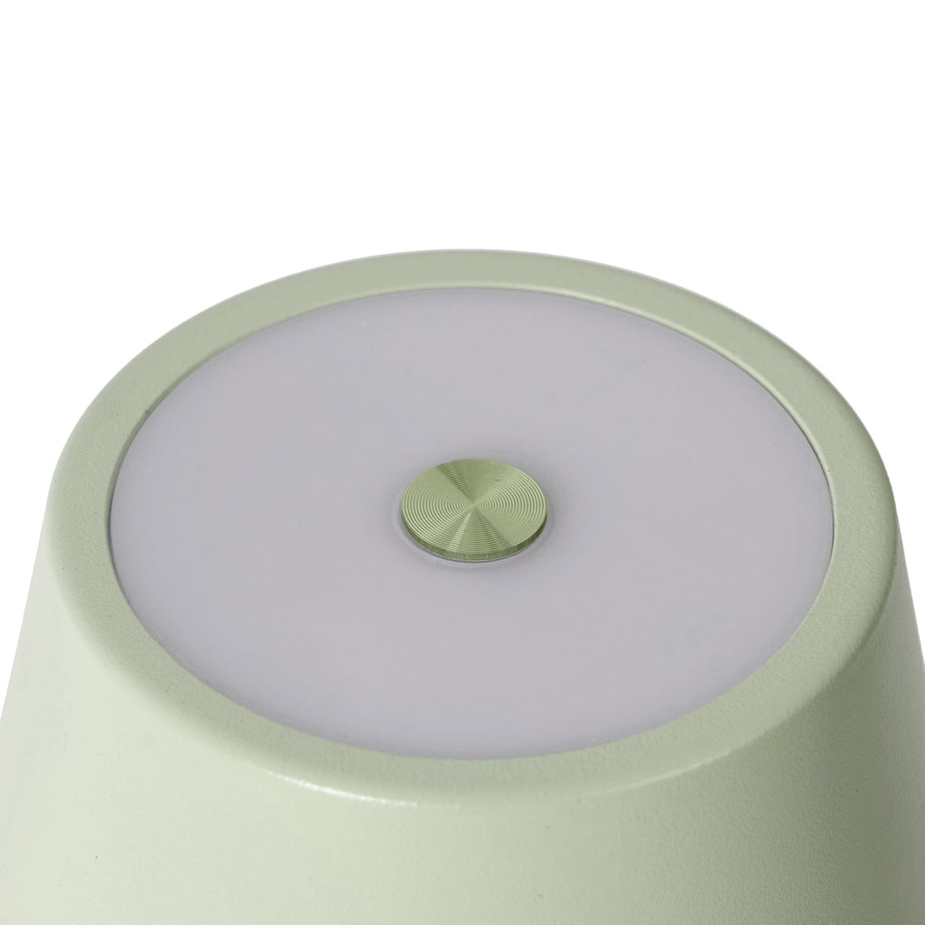 LED oppladbar bordlampe Janea grønn berøringsdimmer IP54 lysdetalj
