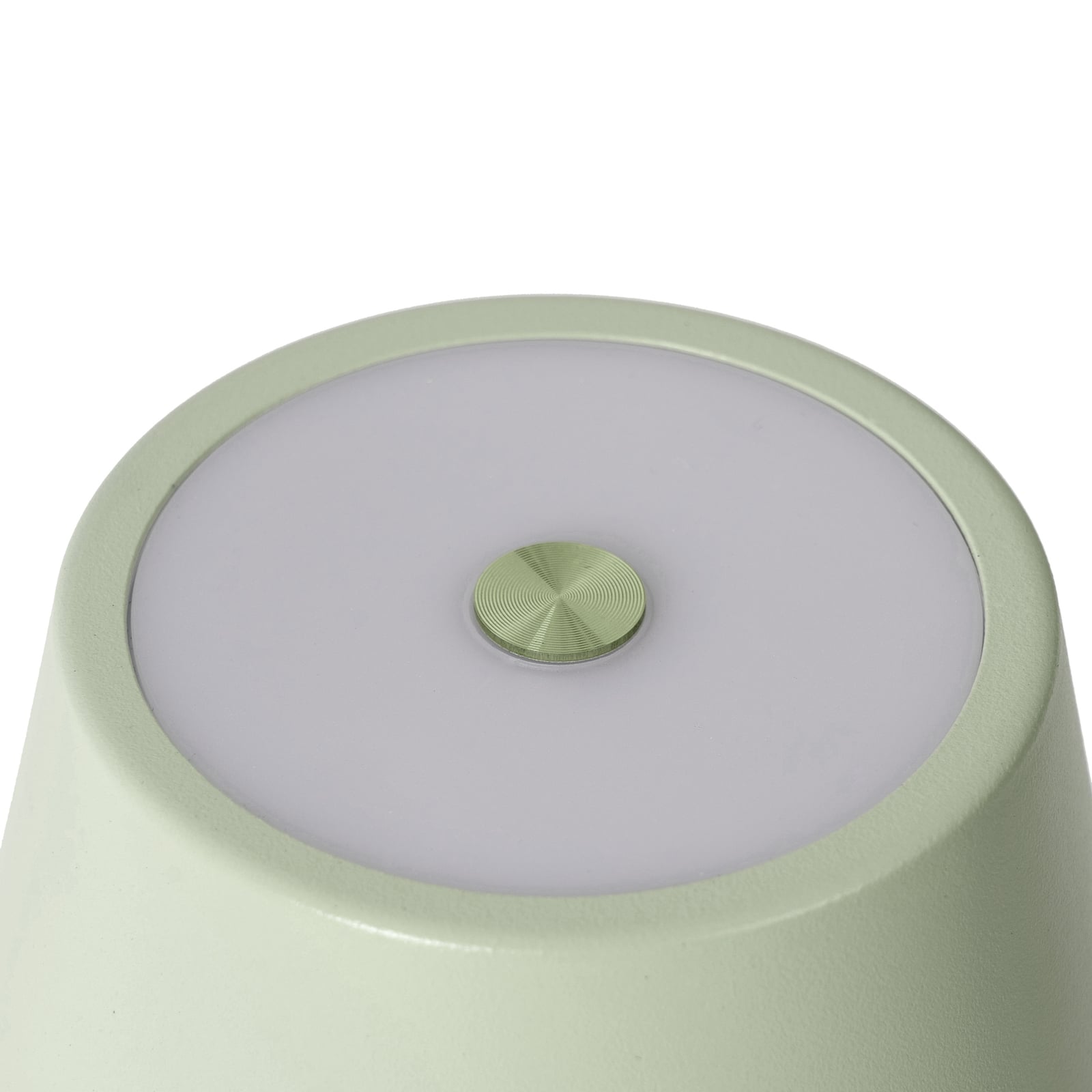LED oppladbar bordlampe Janea grønn berøringsdimmer IP54 lysdetalj