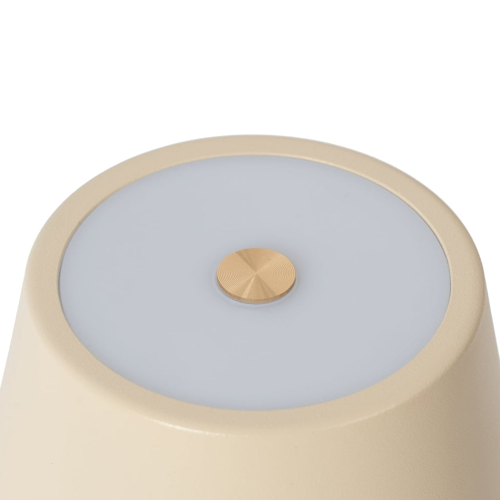 LED oppladbar bordlampe Janea TWIN beige metall i miljø