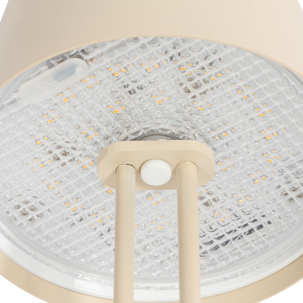 LED oppladbar bordlampe Janea TWIN beige metall lys av