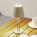 LED oppladbar bordlampe Janea TWIN dimbar grønn IP54 forfra