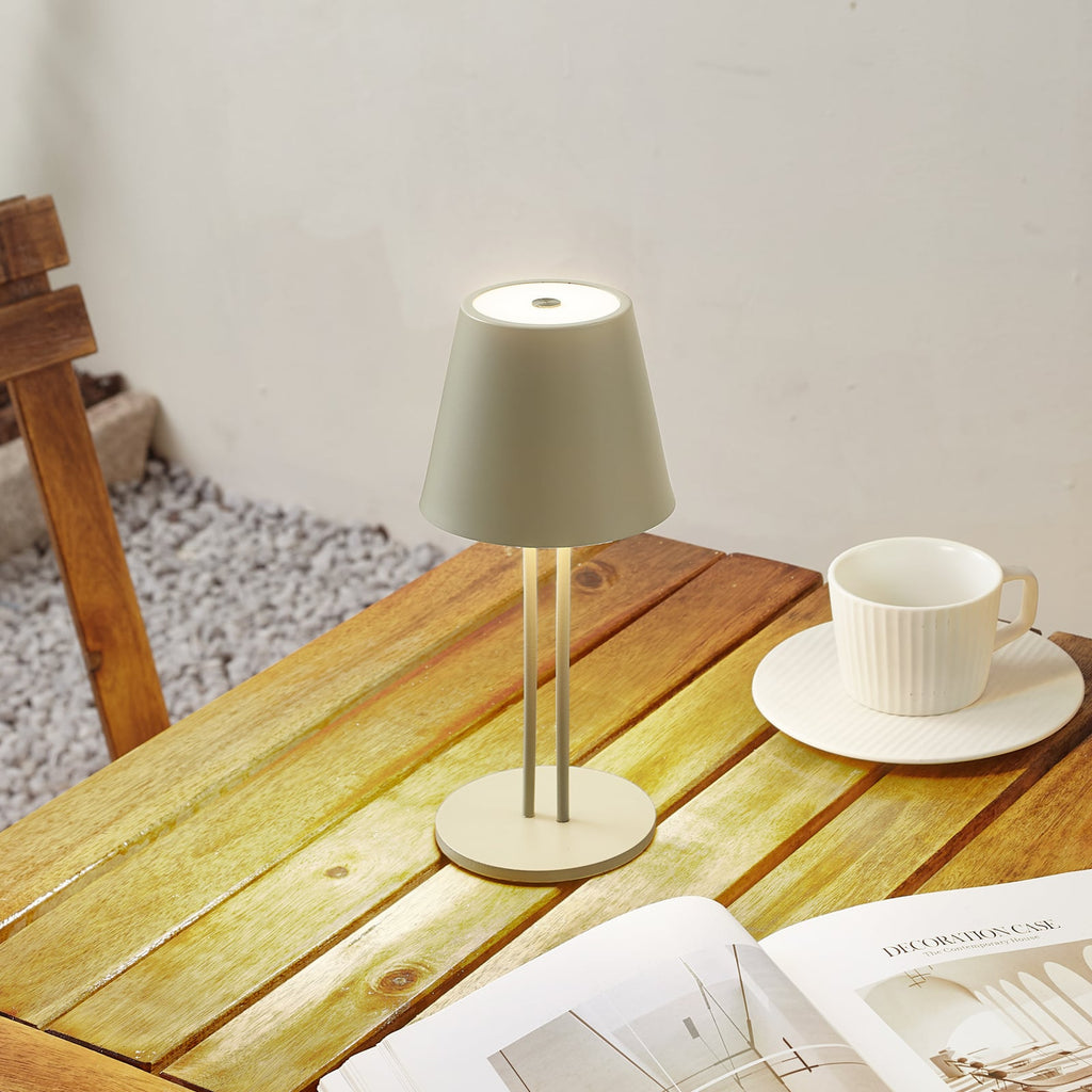 LED oppladbar bordlampe Janea TWIN dimbar grønn IP54 bakside