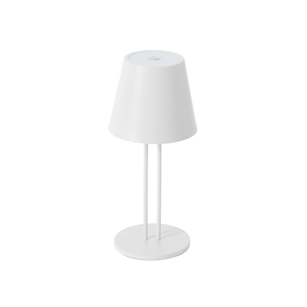 LED oppladbar bordlampe Janea TWIN hvit metall montert i interiør