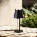 LED oppladbar bordlampe Janea TWIN svart metall forfra