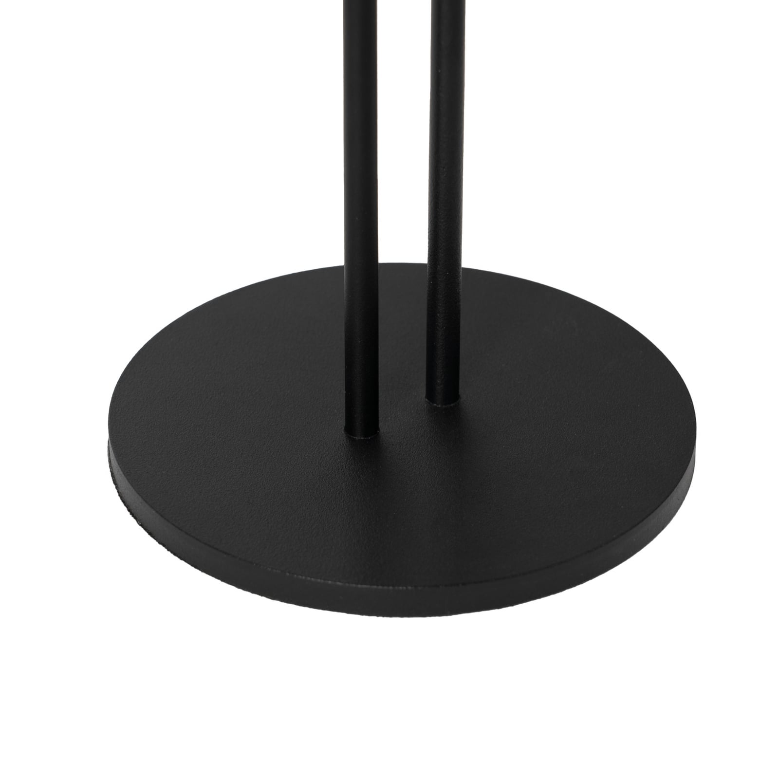 LED oppladbar bordlampe Janea TWIN svart metall sett fra siden