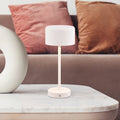 LED oppladbar bordlampe Jeff dimbar hvit matt metall 30 cm forfra