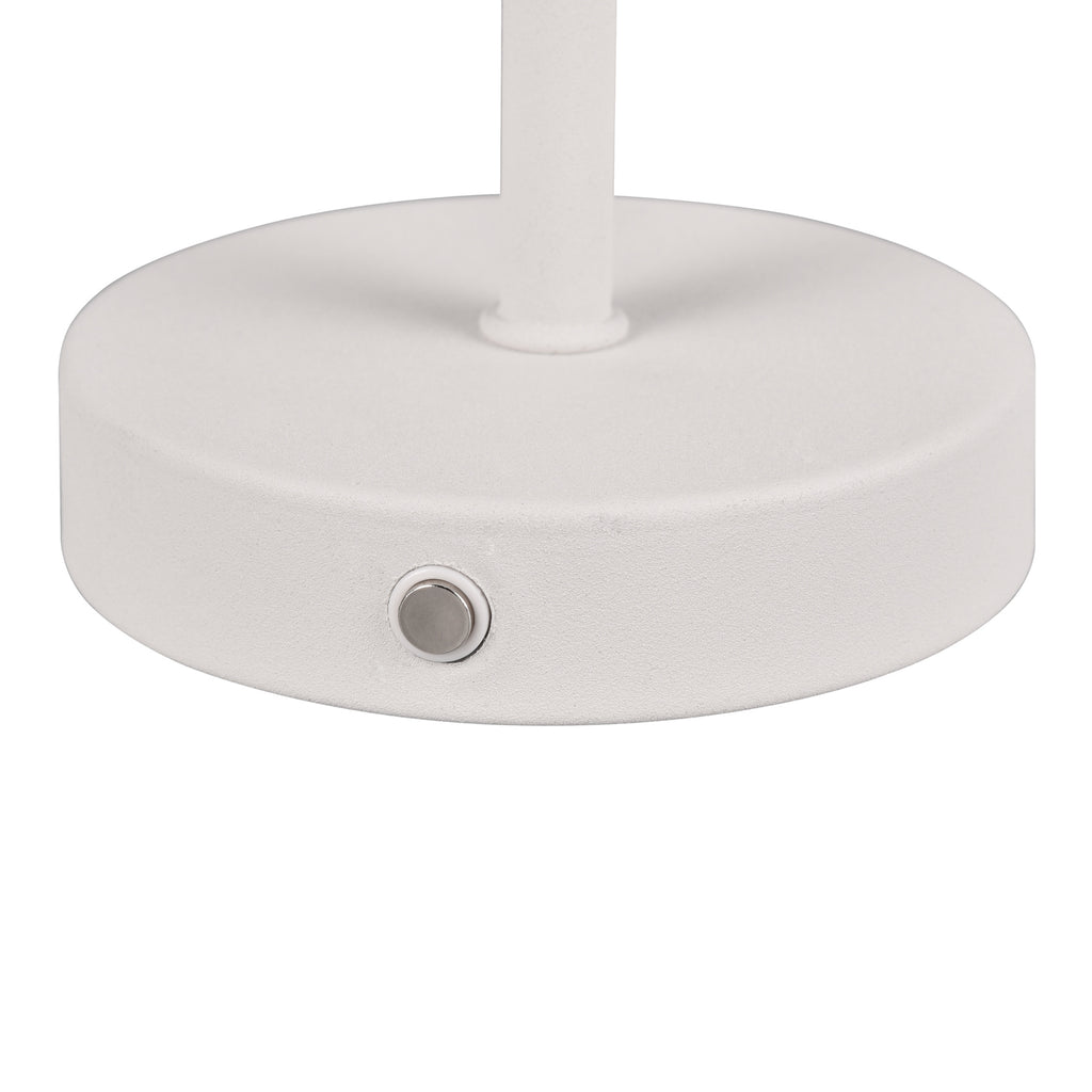 LED oppladbar bordlampe Jeff dimbar hvit matt metall 30 cm montert på bord