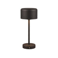 LED oppladbar bordlampe Jeff dimbar svart matt metall 30 cm forfra