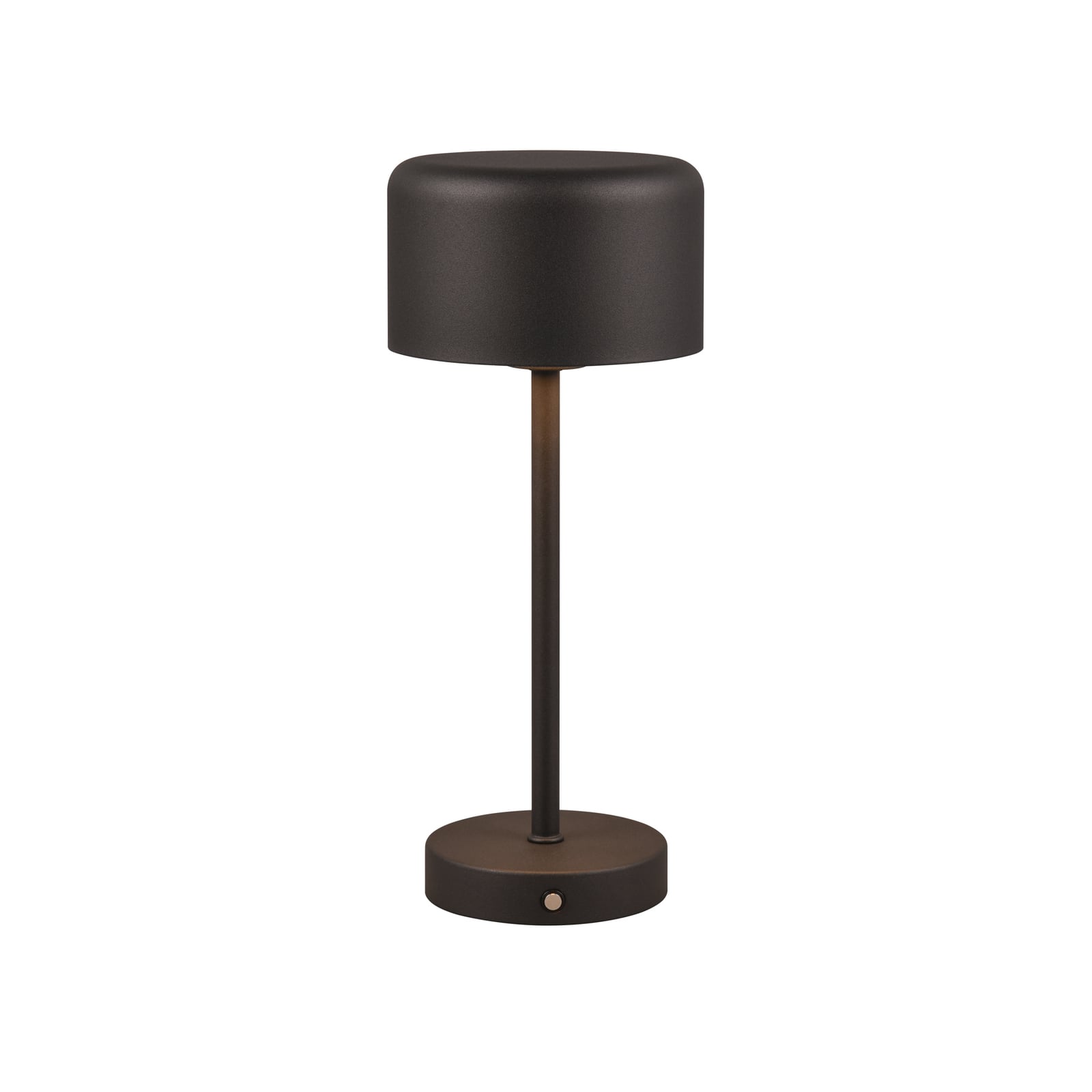 LED oppladbar bordlampe Jeff dimbar svart matt metall 30 cm forfra