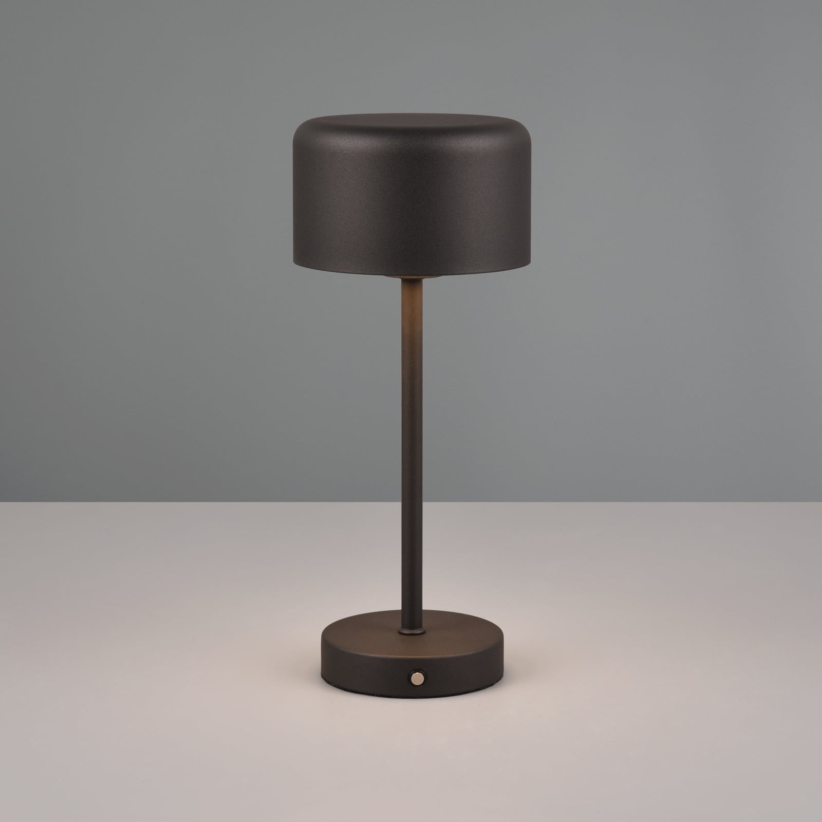 LED oppladbar bordlampe Jeff dimbar svart matt metall 30 cm bakside