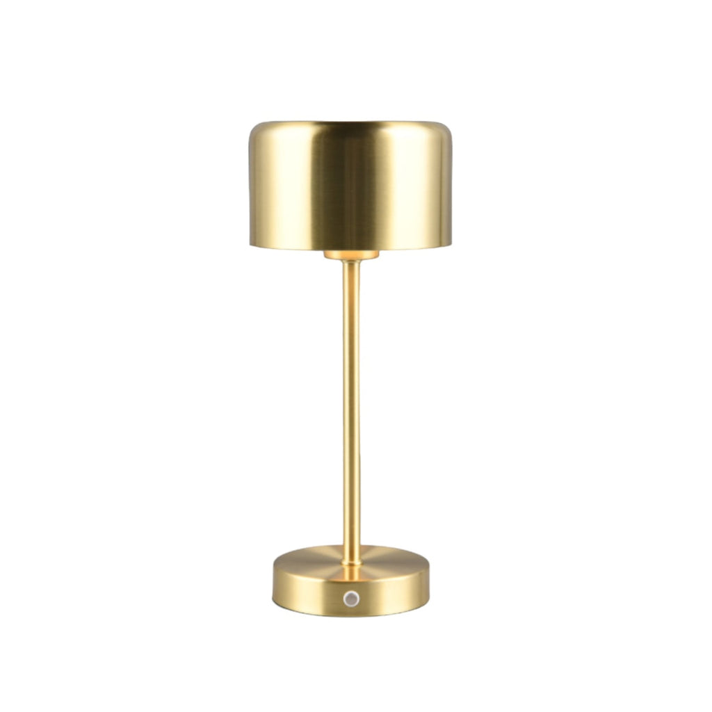 LED oppladbar bordlampe Jeff matt messing H30 cm forfra