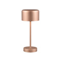 LED oppladbar bordlampe Jeff mørkebrun dimbar 30 cm forfra