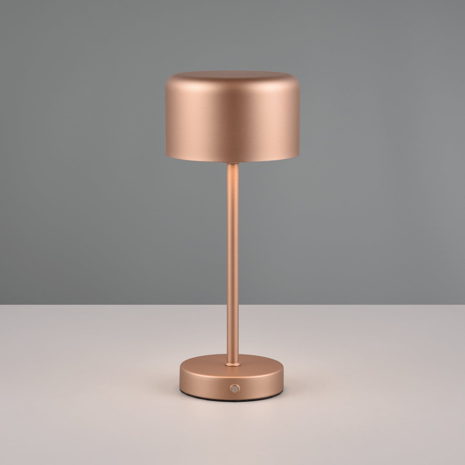 LED oppladbar bordlampe Jeff mørkebrun dimbar 30 cm bakside