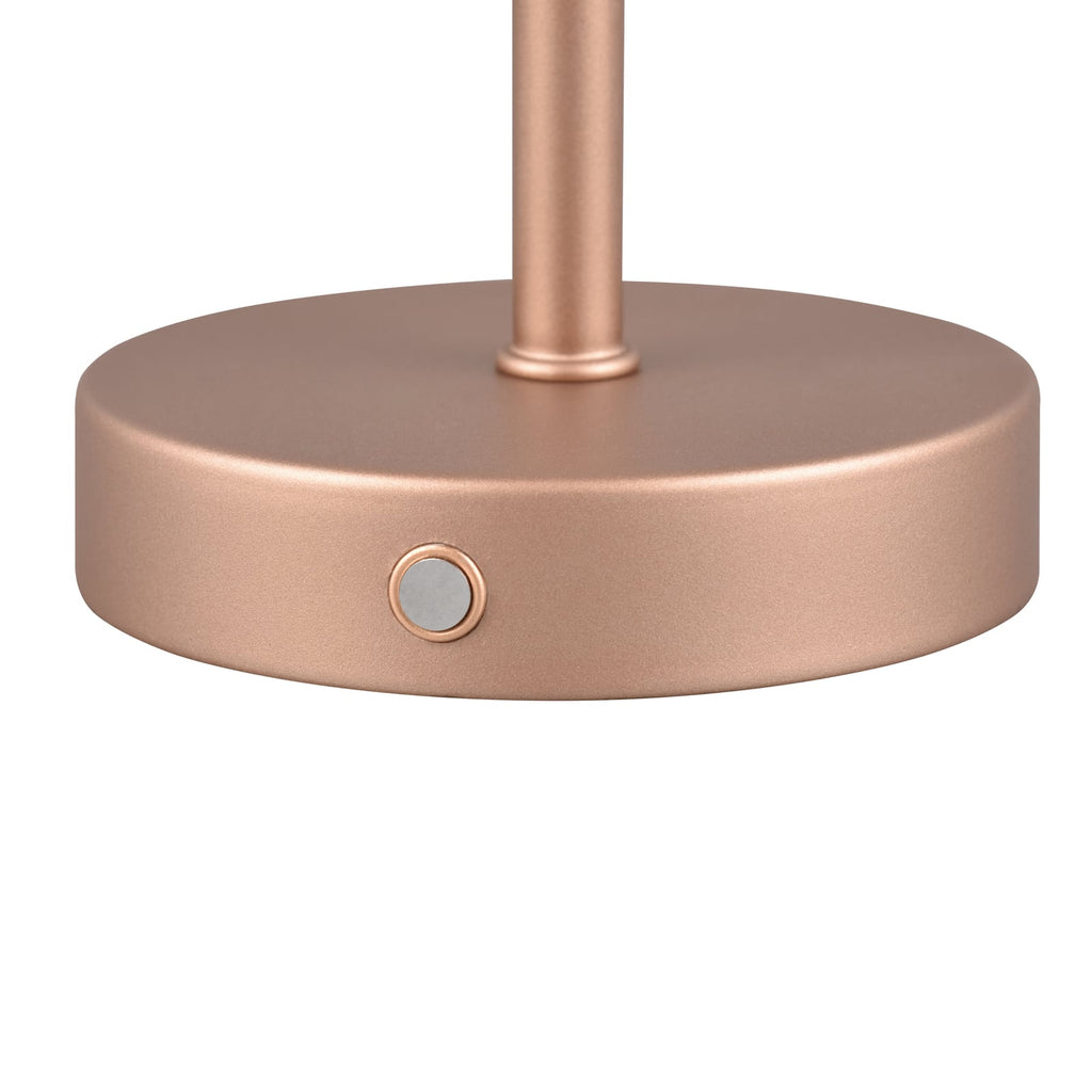 LED oppladbar bordlampe Jeff mørkebrun dimbar 30 cm detalj av bryter