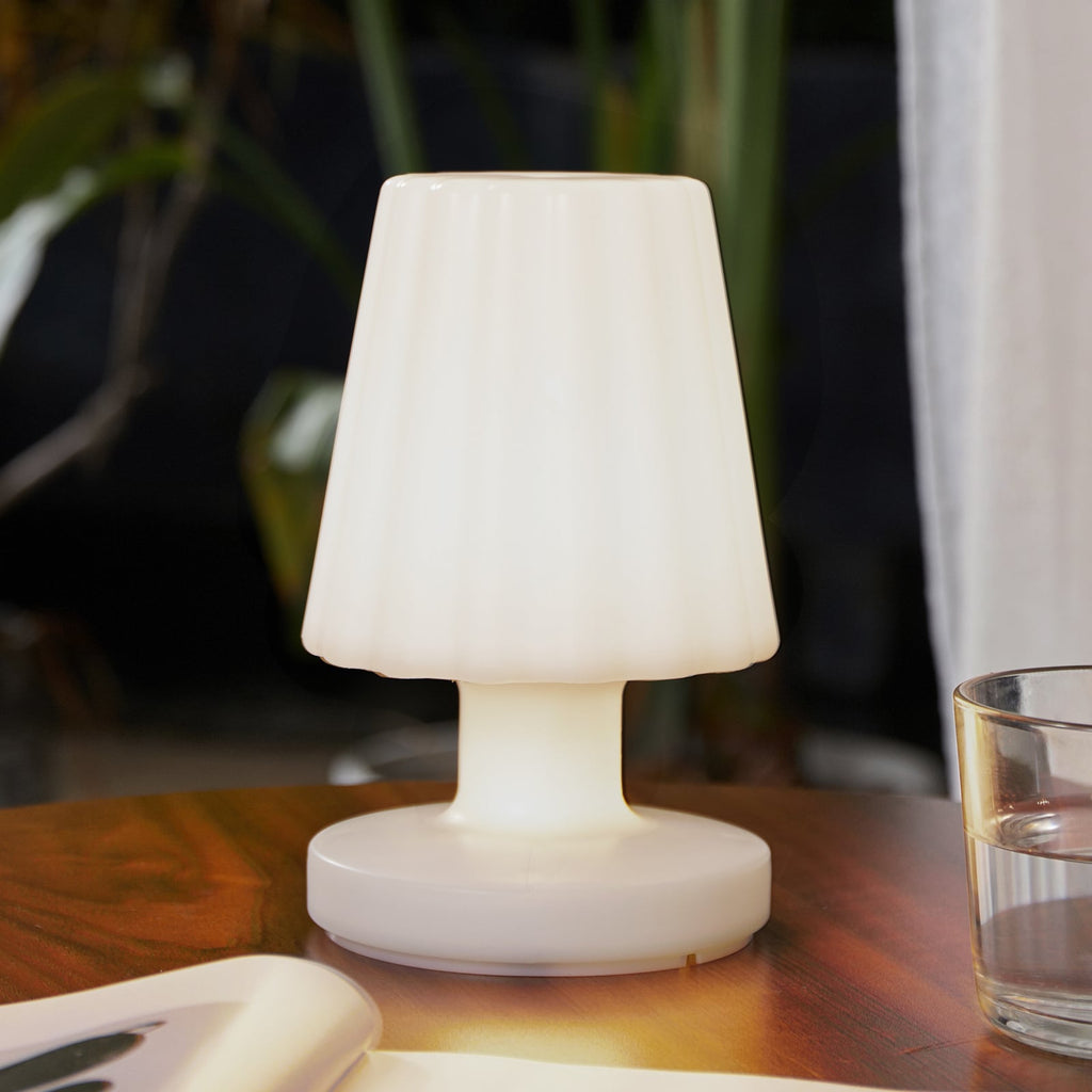 LED oppladbar bordlampe Jovem hvit RGB dimbar IP44 forfra
