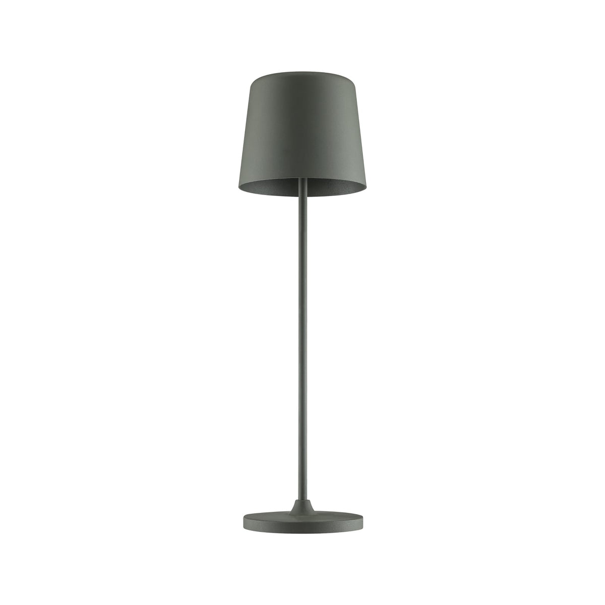 LED oppladbar bordlampe Kaami dimbar matt grå IP44 nærbilde av touch-dimmer